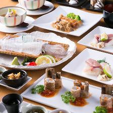 【90分飲み放題付き】朝〆イカと刺身4種や旬魚の香草パン粉焼き等〈全9品〉◆5000円(税込)