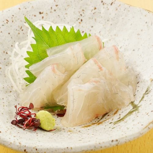 Aged red sea bream sashimi