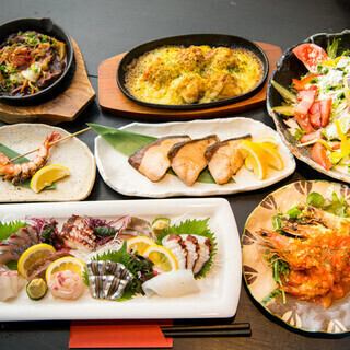 旬のオススメを堪能★2時間飲み放題付【洒楽特上コース】お刺身・焼き魚等、全9品6000円(税込)
