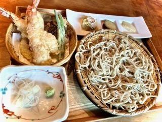 Large shrimp tempura zaru soba
