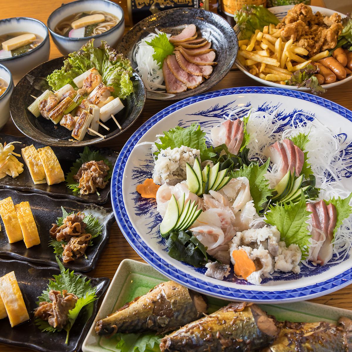 和を基調としたお料理全7品☆5390円(税込)2H飲み放題付コース