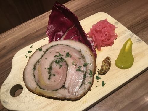 Koshino Golden Pork Belly Porchetta with Marinated Seasonal Vegetables