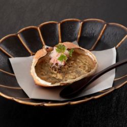 Grilled crab shell with miso