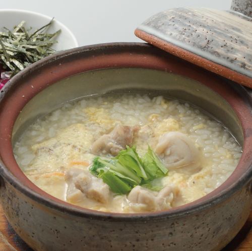 比内地鶏のだしで作った親子雑炊