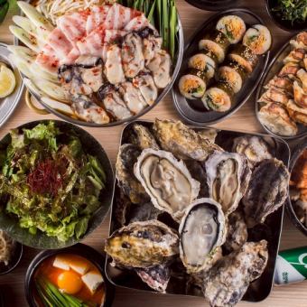 11/30まで【食べ飲み放題】●牡蠣好き必見!!●カンカン焼き含む40品食べ飲み放題★3980→3500円