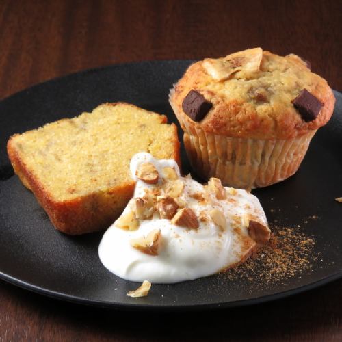 ビターチョコとバナナのマフィン