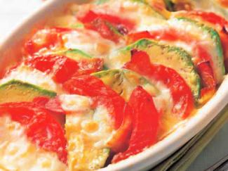 Avocado and tomato cheese bake