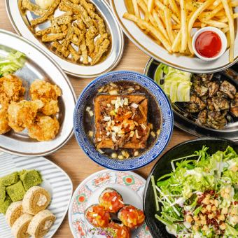 행복의 향연 ●닭갈비 검은 볶은 구이/와카치킨의 튀김+화제의 토로타쿠 감기 ◆연회 코스 4999⇒