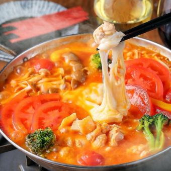 Party course {2 hours all-you-can-drink x 7 dishes 3980 yen ⇒ 2980 yen} Tomato cheese hotpot and popular bar menu