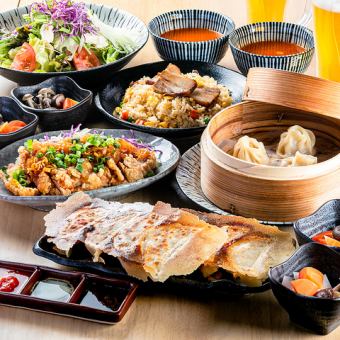 【無制限飲み放題付】『九州黒豚の本格餃子と絶品中華コース』全9品5000円⇒4000円