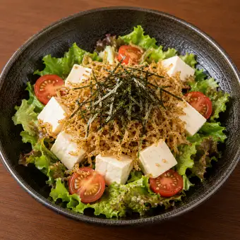 カリカリじゃこと豆腐のサラダ