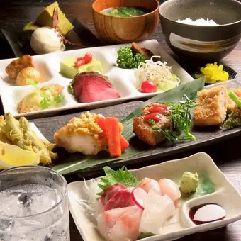 えんの季節のおすすめコース5000円(お料理6品+2時間飲み放題付き)