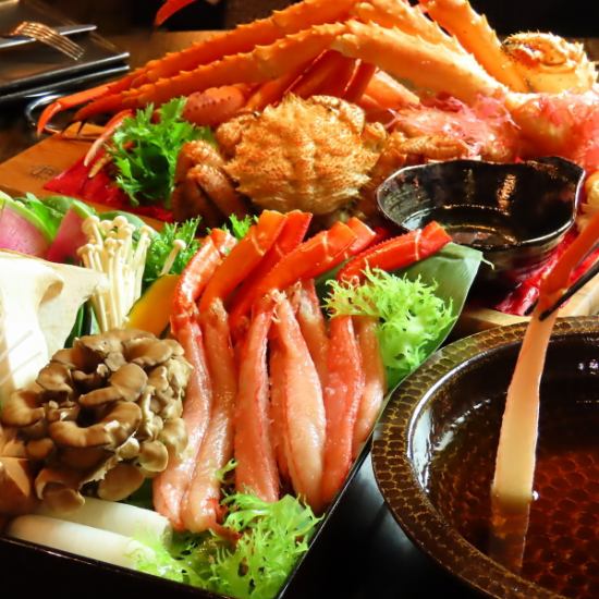 3種蟹やステーキ、蟹しゃぶやお寿司も！100分食べ放題10,800円！