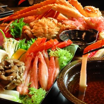 生雪蟹涮鍋、三種螃蟹、壽司等40種豪華自助餐100分鐘自助餐10,800日圓（含稅）