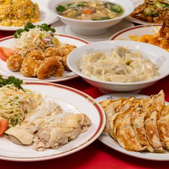 全9品 エビマヨに餃子食べ比べ,デザートまで♪万里お手軽コース2500円(税込)