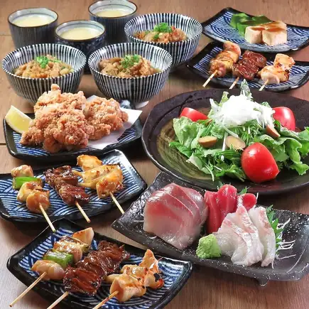 【お昼のご宴会×2H飲み放題】焼鳥&海鮮を堪能「コジローさん&マグローさんコース」5500円