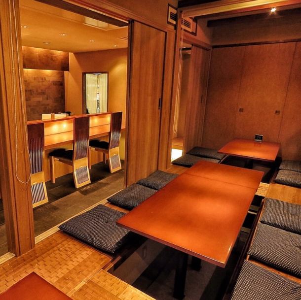 [Digging Tatsutatsu Seat] Up to 30 people can be reserved by opening the sliding doors! Up to 36 people can be reserved in the store! Seats can be connected sideways, so we can guide you according to the number of people.You can also use it for family meals, banquets with close friends and company colleagues, and girls-only gatherings.We also have a private room where you can relax and relax.Please use according to your purpose.