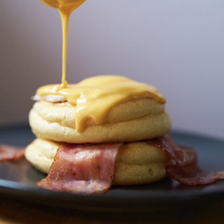 Bacon and egg pancakes