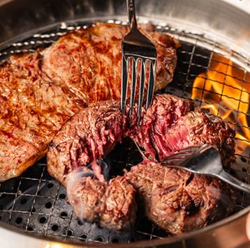 和牛へレ＆サーロインステーキ付き焼肉コース　2時間飲み放題付き(90分ラストオーダー)