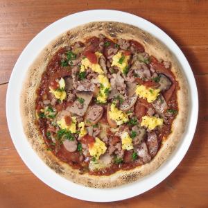 Spicy sausage and eggs