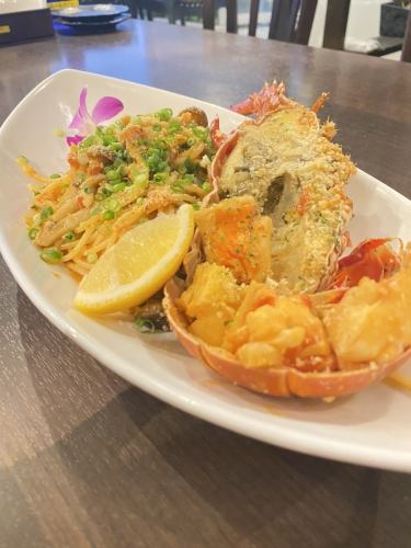 ロブスターとキノコのトマトクリームパスタ