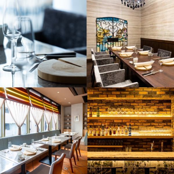 洗練されたおしゃれな空間に、待ち合わせやカジュアルな一杯に最適なカウンター席をご用意しました。お一人様でも気軽に立ち寄れる雰囲気でありながら、大切な方とのデートにもぴったりの落ち着いた空間です。ゆったりと流れる時間の中で、美味しいお酒と共に思い出に残るひとときをお過ごしください。