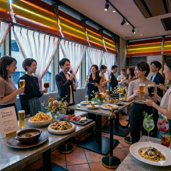 【20名～歓迎会/送別会に！/飲放付！】フロア貸切！立食パーティープラン