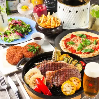 【夏季限定！室内で快適！プレミアムビアプラン！！！全7品120分飲み放題付き】