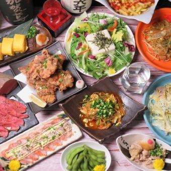 【土日祝日】昼飲みプラン☆３時間飲み放題付き地鶏と海鮮ゆったりコース4000円（税込み）