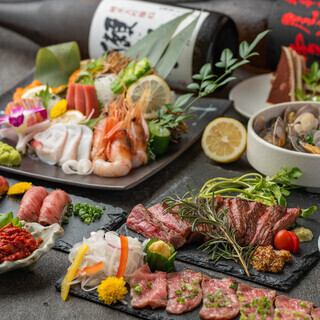 【3時間飲み放題】和牛と贅沢海鮮、銘柄日本酒＆焼酎飲み放題のプレミアムコース8000⇒7000円