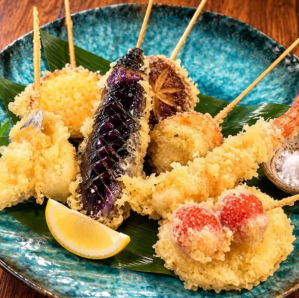 Our specialty! Assorted tempura skewers!