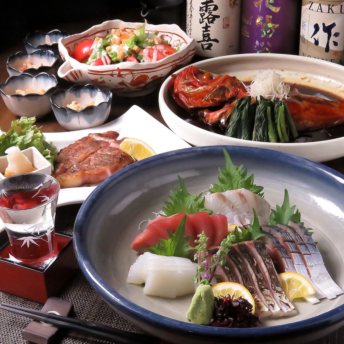 舞阪、浜名湖、御前崎、駿河湾で獲れた地元の魚が目白押し！小粋な宴をご堪能ください