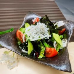 Whitebait and wakame seaweed salad