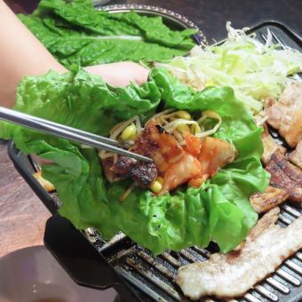 【カウンター席限定】サムギョプサル等全8品2H飲放題付◆韓国料理堪能コース◆4500→3500円