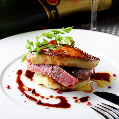 Rossini style of beef fillet and foie gras