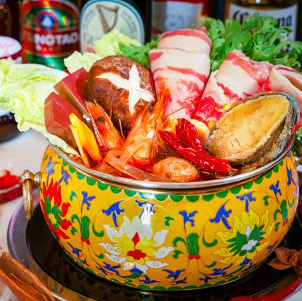 【麻辣しゃぶ】選べる具材16種/2H飲み放題付♪ビアガーデンプラン♪5800円(税込)