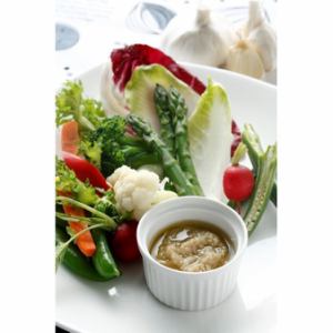 Bagna cauda made from home-grown vegetables