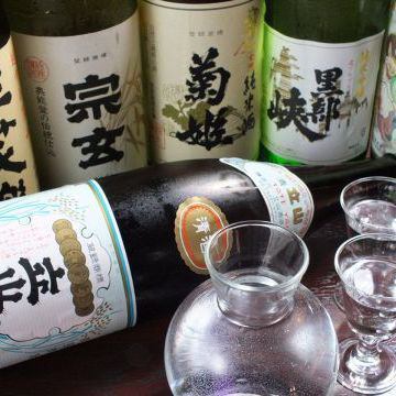 Sashimi and local sake together