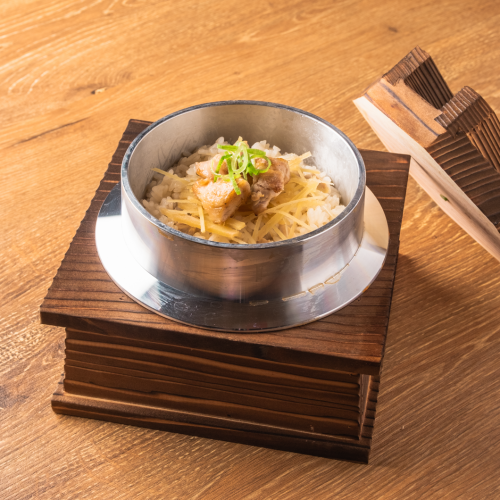 鶏と生姜の薬味釜めし