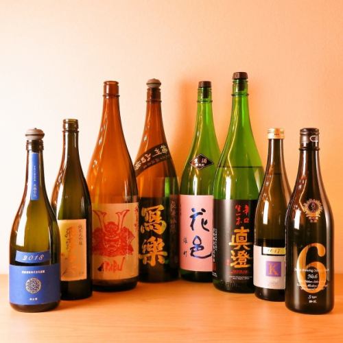 A large selection of premium sake