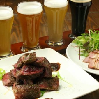 〈全7品＋クラフトビール8種も2時間飲み放題！〉『RiB堪能コース』　6000円(税込)