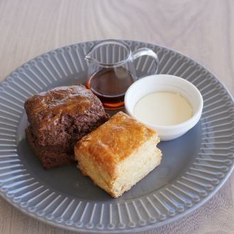焼きたてスコーン（チョコ＆プレーン/レモン＆プレーン）