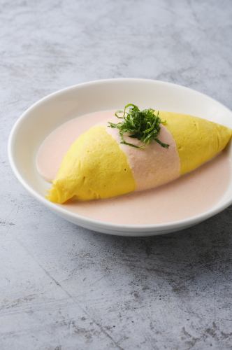 Hakata mentaiko cream omelet rice