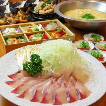 《120分飲み放題付き》【鰤しゃぶコース】◆10品6000円(税込)温泉券付き