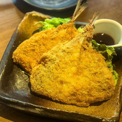 生から作った旬のアジフライ