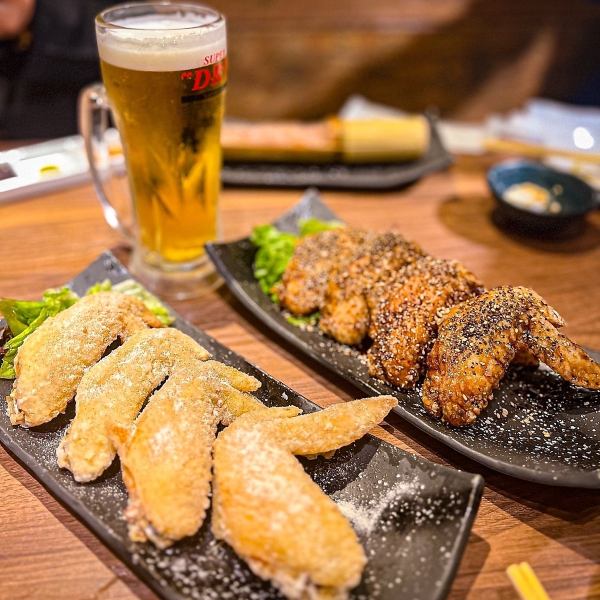 搭配啤酒绝佳！Ichitori招牌鸡翅，四种不同口味任您选择。