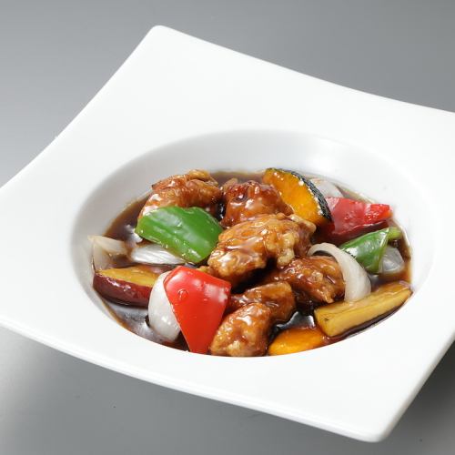 鶏肉の黒酢あんかけ