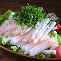Radish and perilla salad with plum and shiso