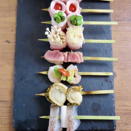 야채 꼬치와 생선 꼬치도 풍부♪