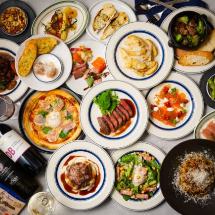 《圧巻コスパ◎/２ｈ》彩り前菜から大人気パスタ、ピザ等を心ゆくまで◆食べ放題3200円